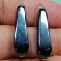 Shiny 7x25mm Faceted Gray Black Hematite INTERCHANGEABLE Earring Charms YG or SS