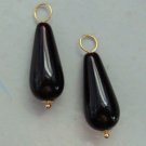 Large 9x20mm Red Garnet Czech Teardrop INTERCHANGEABLE Earring Charms YG or SS