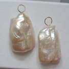 Luscious XL 20-23mm White Baroque Pearls INTERCHANGEABLE Earring Charms ROSE GF