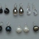 10 Piece SET Gemstone INTERCHANGEABLE Earring Charms PLUS Wires Sterling Silver