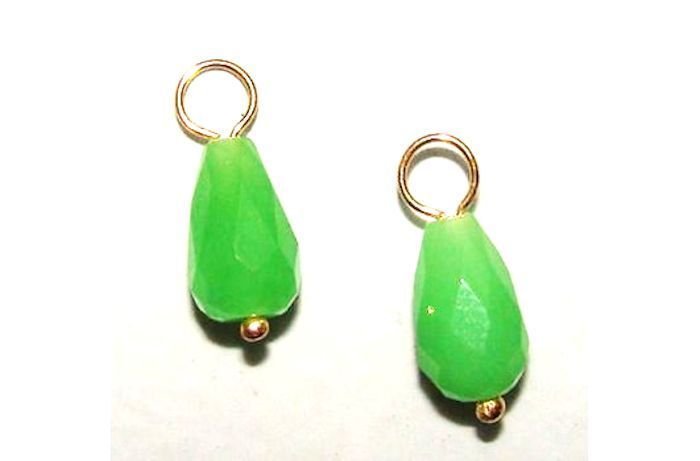 SM Green Jade INTERCHANGEABLE Earring Charms YG or SS