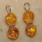 SS Fancy DBL Gold Amber INTERCHANGEABLE Earring Charms