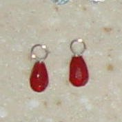 Small Red Quartz INTERCHANGEABLE Earring Charms SS