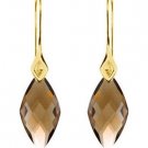 12.46ctw 19.5X10mm Marquise Gemstone Smoky Quartz Fancy Briolettes 14K YG