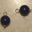 Wow! 10mm Lapis INTERCHANGEABLE Earring Charms YG or SS