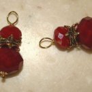 DBL Red Crystal INTERCHANGEABLE Earring Charms YG or SS