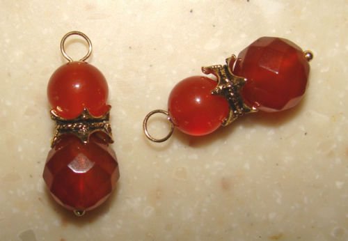 DBL Carnelian INTERCHANGEABLE Earring Charms YG or SS