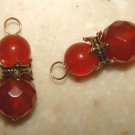 DBL Carnelian INTERCHANGEABLE Earring Charms YG or SS