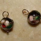 Black Cloisonne INTERCHANGEABLE Earring Charms YG or SS