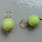 8mm Lime Turquoise INTERCHANGEABLE Earring Charms YOUR CHOICE YG or SS