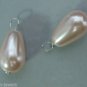 10x18mm Pink Teardrop Glass Pearl INTERCHANGEABLE Earring Charms YG or Sterling