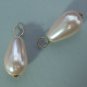 10x18mm Pink Teardrop Glass Pearl INTERCHANGEABLE Earring Charms YG or Sterling
