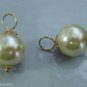 10mm Butter Glass Pearl INTERCHANGEABLE Earring Charms CHOICE YG or Sterling