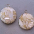 XLG Creamy & White 25mm Mother of Pearl INTERCHANGEABLE Earring Charms YG or SS
