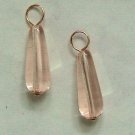 Pretty Pale Pink Czech Glass INTERCHANGEABLE Earring Charms ROSE GOLD