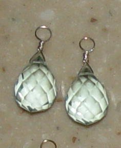 Silver Large Aqua Blue INTERCHANGEABLE Earring Charms