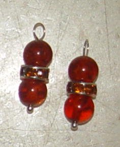 Silver Double CZ & Amber INTERCHANGEABLE Earring Charms
