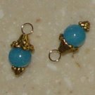 Fancy Turq Chalcedony INTERCHANGEABLE Earring Charms YG