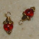 Fancy 8mm Dark Amber INTERCHANGEABLE Earring Charms YG