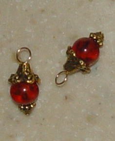 Fancy 8mm Dark Amber INTERCHANGEABLE Earring Charms YG