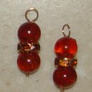 Double CZ & Amber INTERCHANGEABLE Earring Charms YG