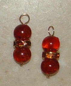 Double CZ & Amber INTERCHANGEABLE Earring Charms YG