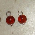 Dark Amber 8mm INTERCHANGEABLE Earring Charms Silver