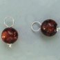 Dark Amber 8mm INTERCHANGEABLE Earring Charms Silver