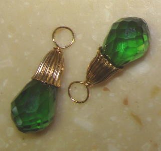 Fancy XMAS Green CZ INTERCHANGEABLE Earring Charms YG