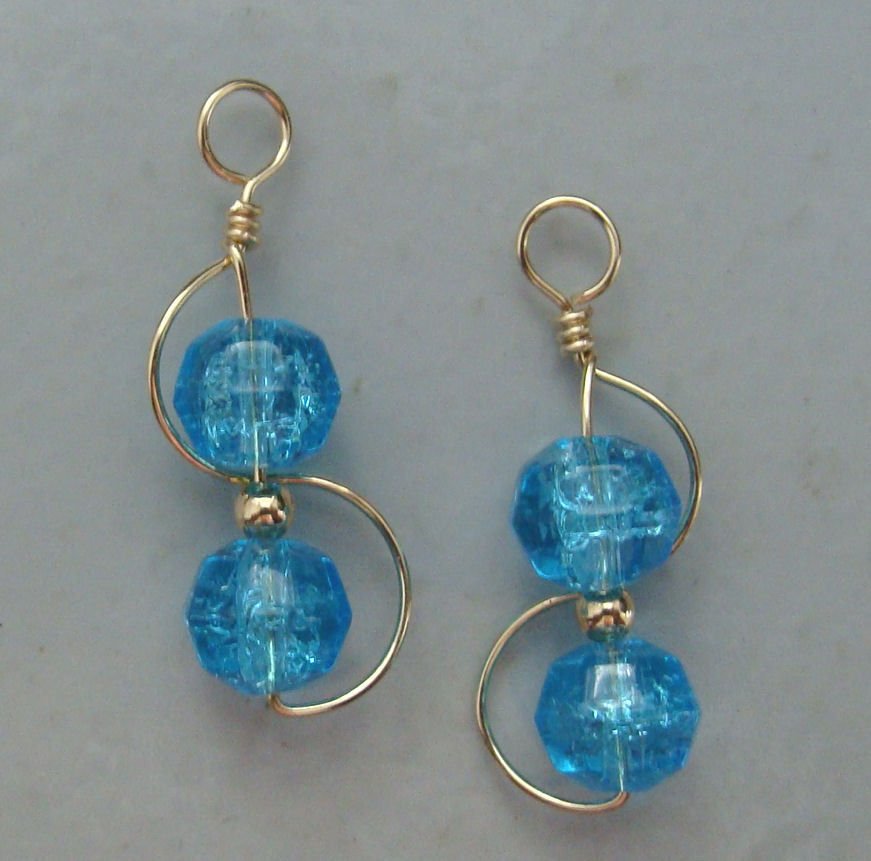DBL Topaz Blue Twist INTERCHANGEABLE Earring Charms YG