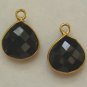 13x16mm INTERCHANGEABLE Bezel Set Black Onyx Earring Charms Vermeil 925 Silver