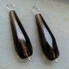 XL Long Faceted Smoky Quartz INTERCHANGEABLE Earring Charms YOUR CHOICE YG or SS