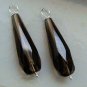 XL Long Faceted Smoky Quartz INTERCHANGEABLE Earring Charms YOUR CHOICE YG or SS