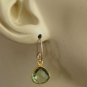 13x16mm INTERCHANGEABLE Bezel Set Green Quartz Earring Charms Vermeil 925 Silver
