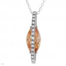 Unusual 5.35ct Peach Champagne Necklace Sterling Silver