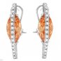Unusual 5.35ct Peach Champagne Necklace Sterling Silver
