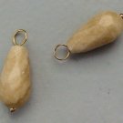 Tan Jasper Tear INTERCHANGEABLE Earring Charms YG or SS