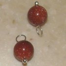 7mm Goldstone Glitter INTERCHANGEABLE Earring Charms SS