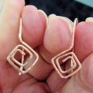 ROSE GOLD Squared Fancy Looped Hammered INTERCHANGEABLE Earring Wires