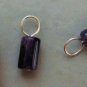 Small Rich Genuine Amethyst Tubes INTERCHANGEABLE Earring Charms Sterling Silver