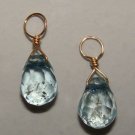 Small Blue Topaz INTERCHANGEABLE Earring Charms YG or SS