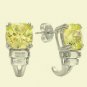 Stylish Lemon Yellow CZ SET – Earrings Necklace & Ring! Solid Sterling Silver