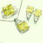Stylish Lemon Yellow CZ SET – Earrings Necklace & Ring! Solid Sterling Silver