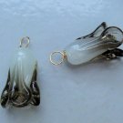 Smoky Cabbage Flower Lampwork INTERCHANGEABLE Earring Charms YG or SS