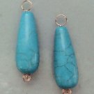 Large Turquoise Magnesite INTERCHANGEABLE Earring Charms 14K ROSE Gold Filled