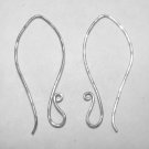 1 PAIR Long and Fancy 1 3/8" INTERCHANGEABLE Earring Wires Hammered Solid Silver