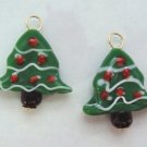 Large Lampwork Christmas Tree INTERCHANGEABLE Earring Charms YG or SS