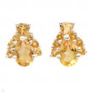 Elegant 1.45ctw Yellow Citrine Sterling Silver Earrings