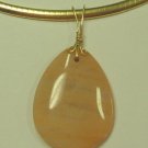 Beautiful Large Peach Aventurine SLIDE Pendant YG