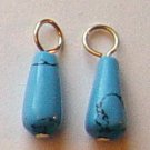 SM Pear Turquoise INTERCHANGEABLE Earring Charms YG